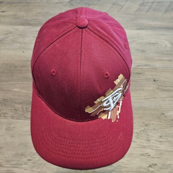 Vintage Florida State Seminoles Fitted Flat Bill Hat Cap Red Plaid FSU NCAA - Picture 3 of 9